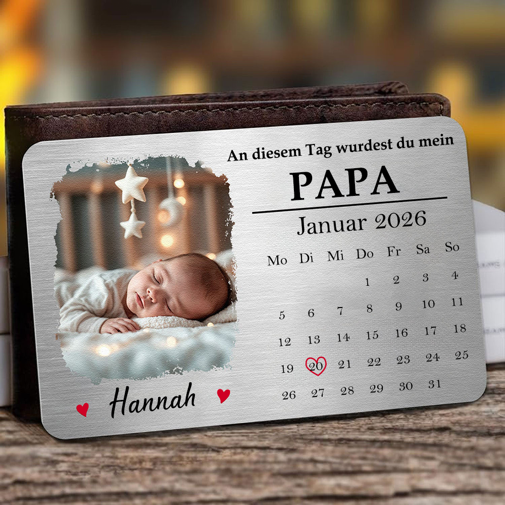 Foto Wallet Card mit Kalender Geldbörsen-Karte für Papa, Mama, Opa und Oma