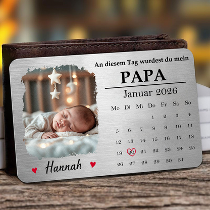 Foto Wallet Card mit Kalender Geldbörsen-Karte für Papa, Mama, Opa und Oma