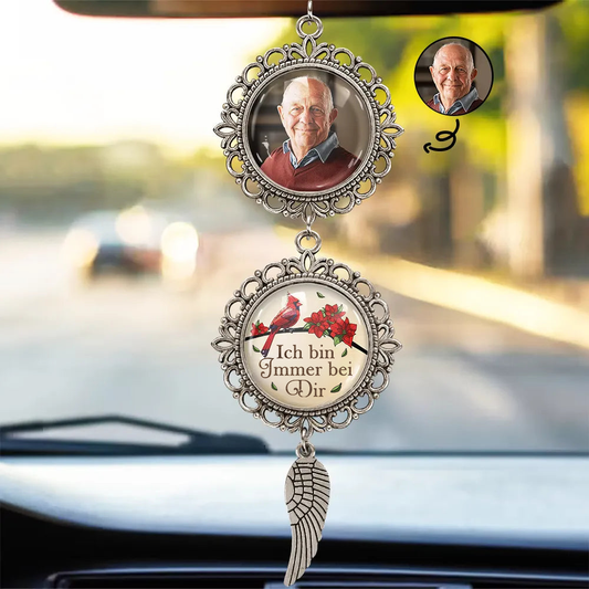 Personalisierter Metall-Anhänger mit Foto Trauergeschenk mit Farbdruck