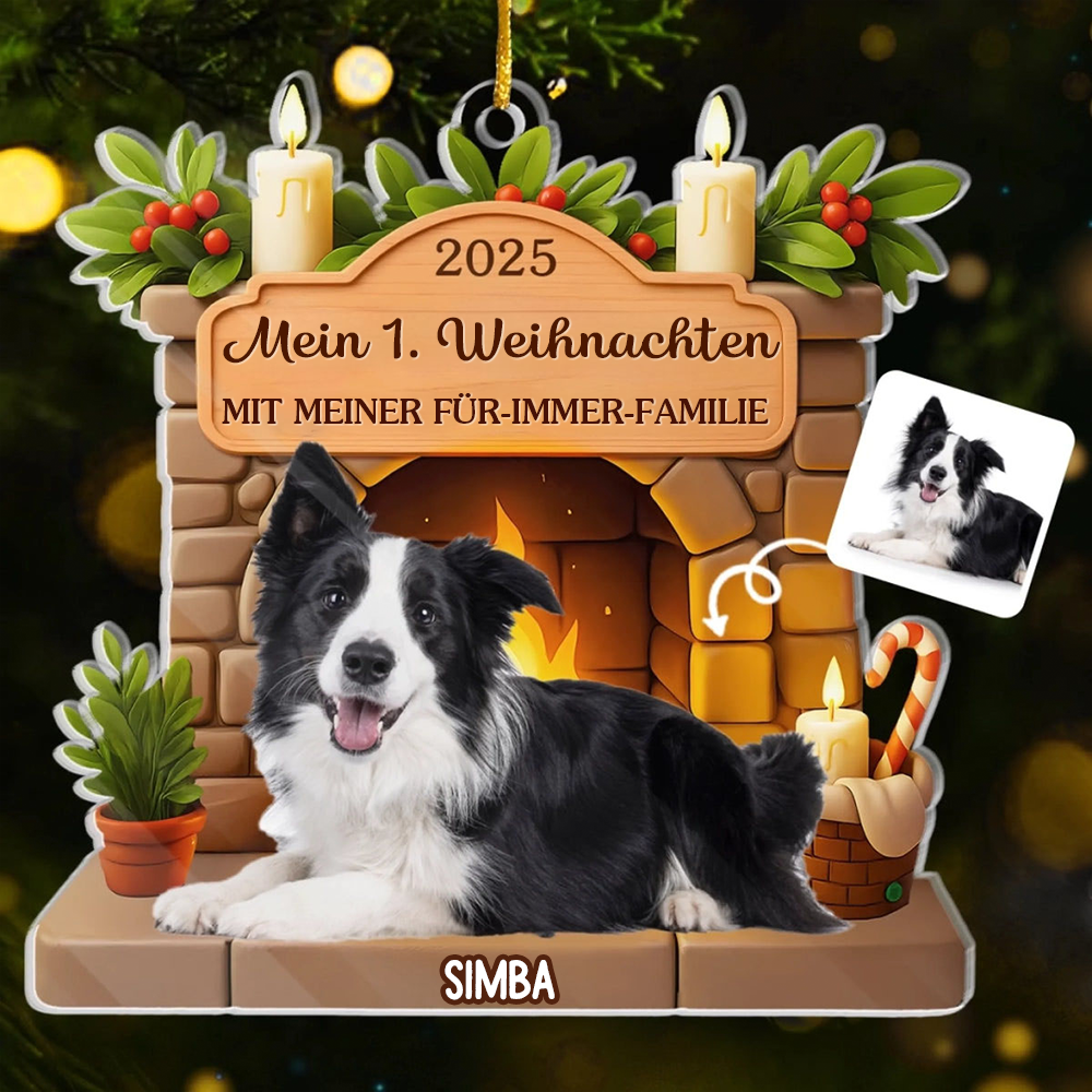 Mein 1. Weihnachten-Personalisierter Acrylanhänger mit  Foto Christbaumschmuck für Haustiere