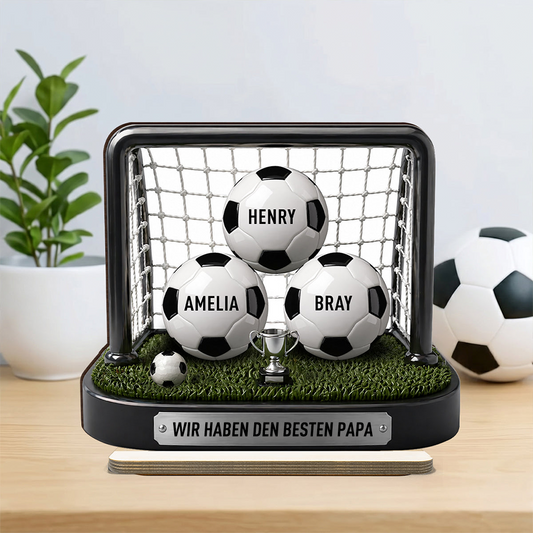 Fußballtor-Personalisierter Holzaufsteller mit Namen Geschenk für Vater