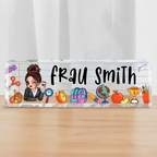 Personalisierte Acryl-Namensplatte – Für Lehrerinnen mit Schulmotiv
