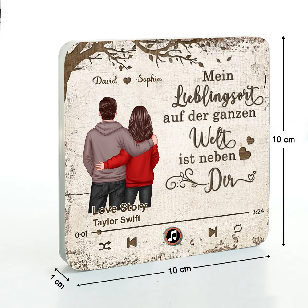 Musik-Kühlschrankmagnet mit 2 Figuren und Spruch Geschenk für Paar/LGBT-Paar