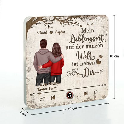 Musik-Kühlschrankmagnet mit 2 Figuren und Spruch Geschenk für Paar/LGBT-Paar