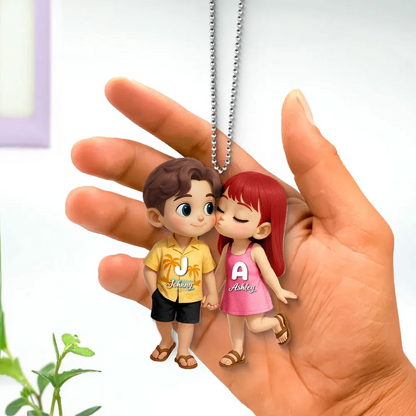 Sommer Paare-Personalisierter Autoanhänger aus Acryl Geschenk für Paare