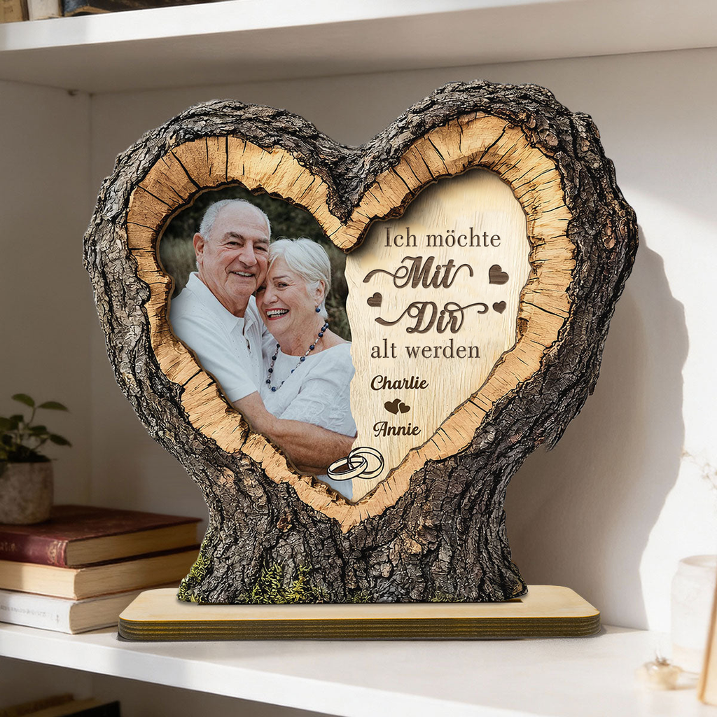 Mein Lieblingsort... Personalisierter Holzaufsteller mit Foto und Spruch, Geschenk für Paar