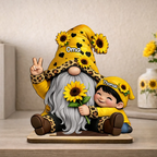 Oma und Kinder Personalisierter Holzaufsteller mit Zwergmotiv  Geschenk für Mama und Oma