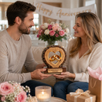 Personalisierter Holzaufsteller mit Ringen Geschenk zum Jahrestag Hochzeitsgeschenke