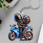 Motorrad-Paar Personalisierter Acryl-Schlüsselanhänger mit Namen