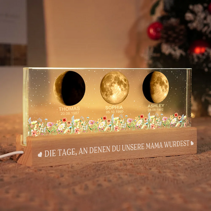 Mondphasen-Personalisierte LED Nachtlicht für Mama und Oma
