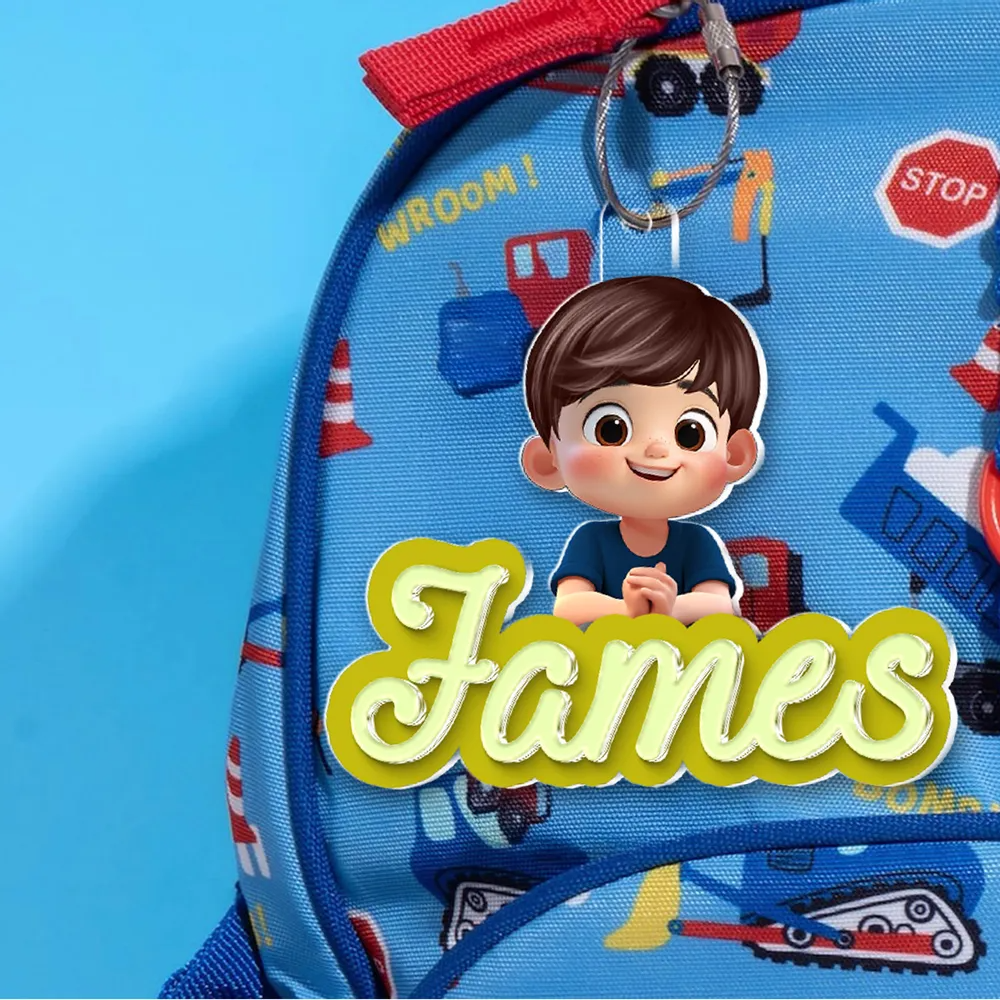 Personalisierter Acryl-Schlüsselanhänger mit Kind und Name Geschenk für Kinder und Mutter