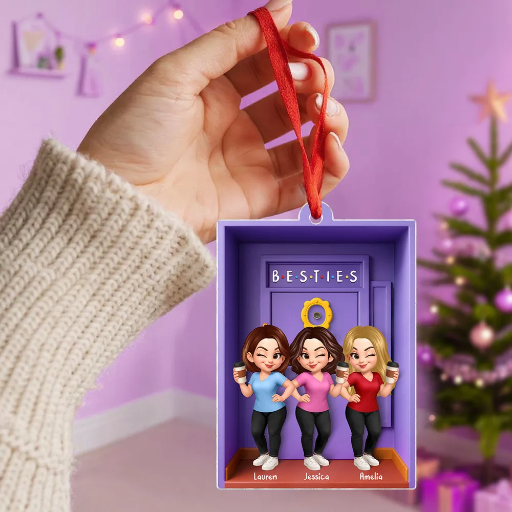 Acrylanhänger mit 2-6 Frauen Personalisierter Christbaumschmuck für Schwester und beste Freundinnen