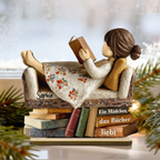 Personalisierter Holzaufsteller mit Namen für Bücherfans