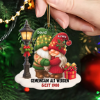 Gemeinsam alt werden-Personlisierter Acrylanhänger mit Zwergenpaar Christbaumschmuck für Paar