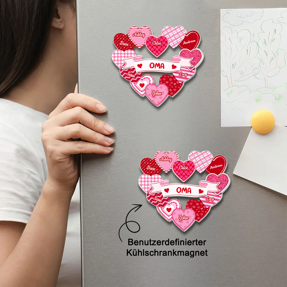 Acryl-Kühlschrankmagneten mit Herzenmotiv Geschenk für Mama und Oma