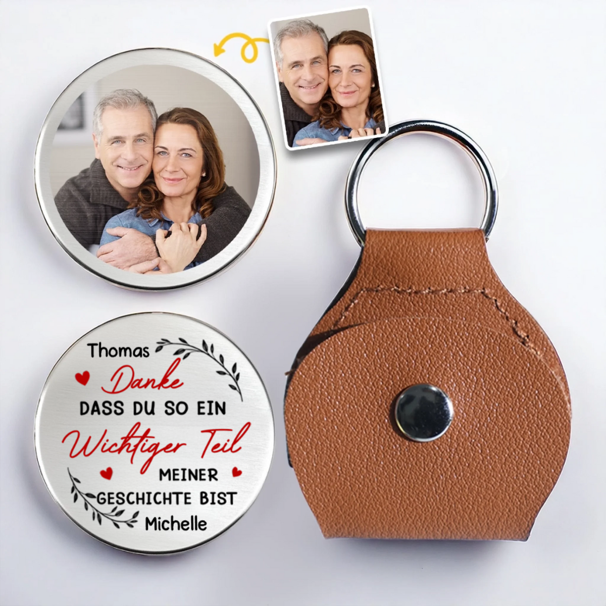 Dankeschön-Geschenk Personalisierte Taschenumarmung(Pocket Hug) mit Namen Geschenk für Paar