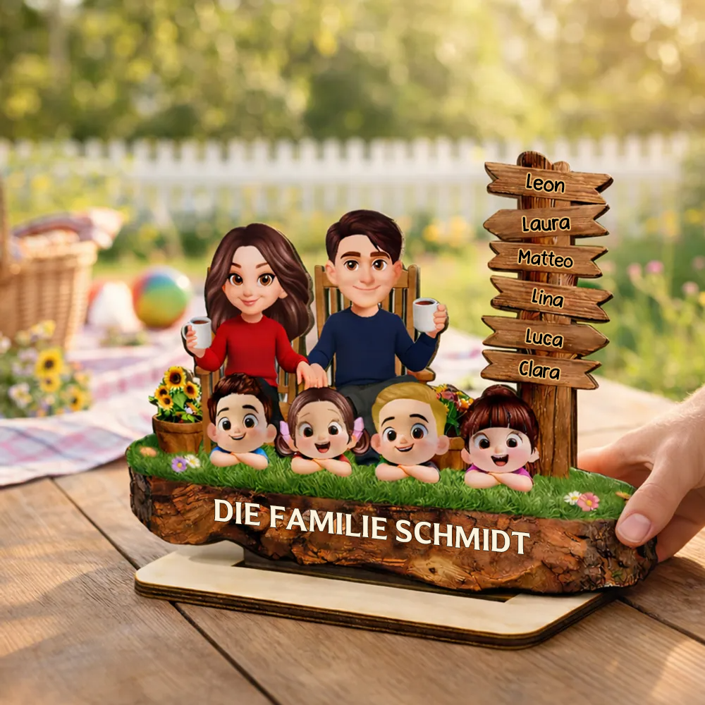 Eltern und Kinder-Personalisierter Holzaufsteller Geschenk für Papa, Mama, Oma und Opa