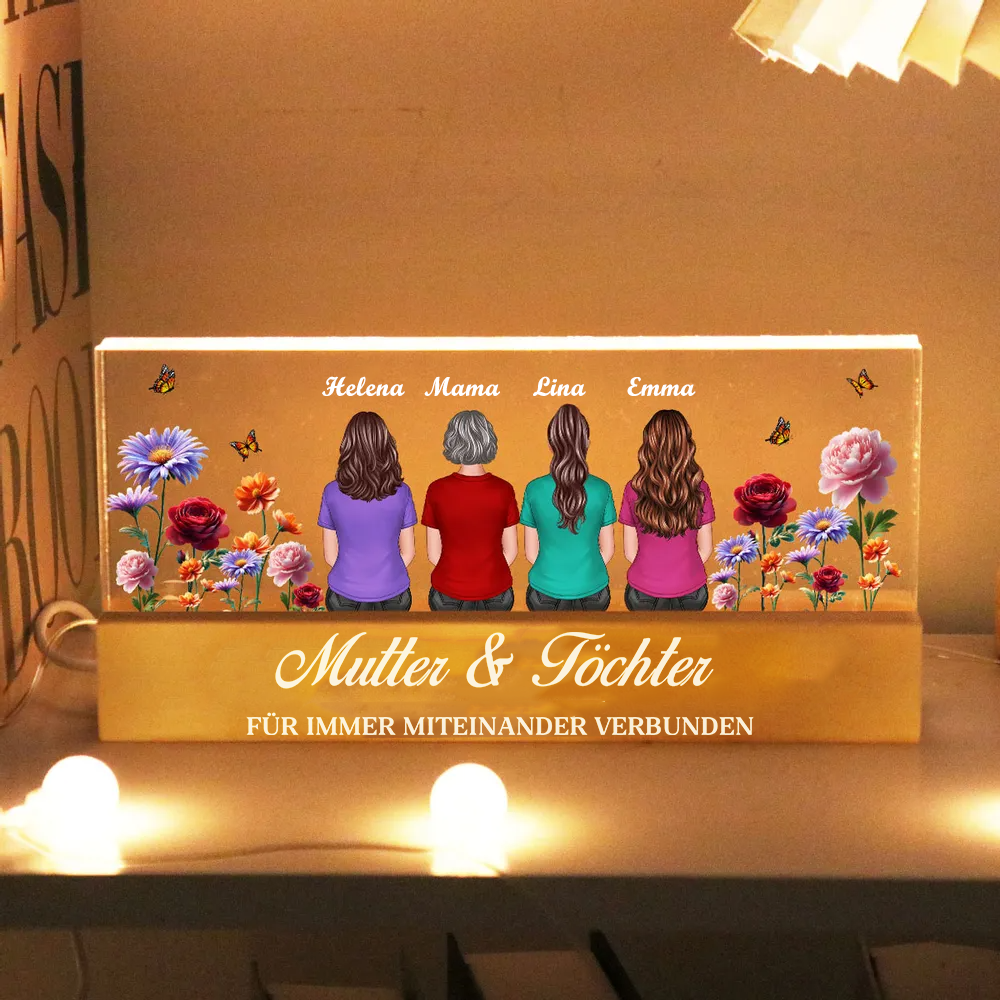 Personalisiertes LED-Nachtlicht mit Geburtsblumen Geschenke für Familie