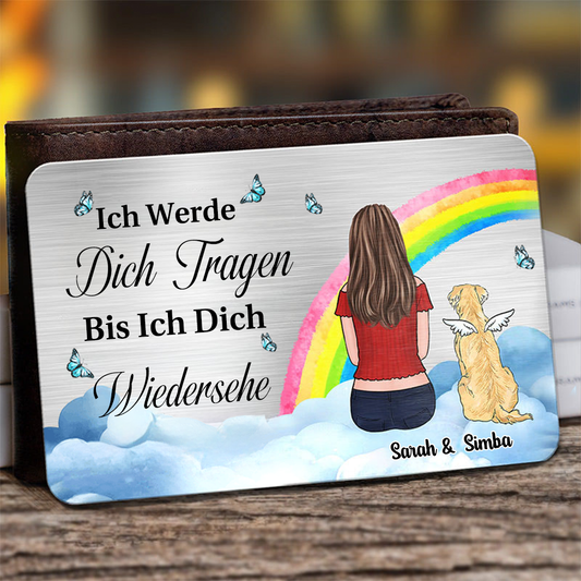 Personalisierte Brieftasche-Karte Haustierbesitzer mit Hund Trauergeschenk