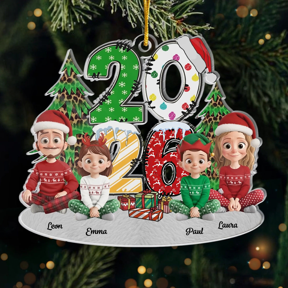 2025 Personalisierter Christbaumanhänger mit Familie Acrylornament