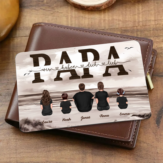 PAPA Brieftasche-Karte mit Familie Wallet Card für Papa und Opa
