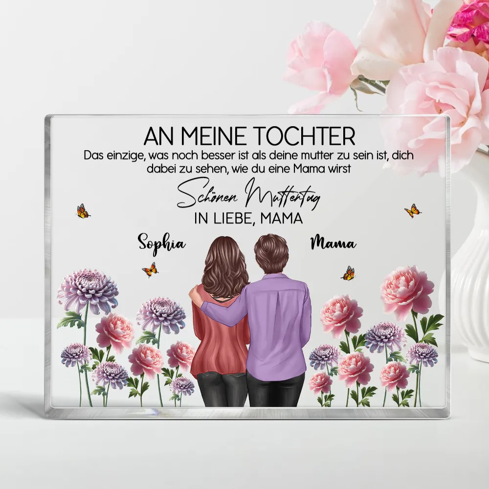 Personalisierte Acryltafel für Tochter und Schwiegertochter