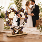 Personalisierter Herz-Holzaufsteller zur Hochzeit mit Namen und Datum