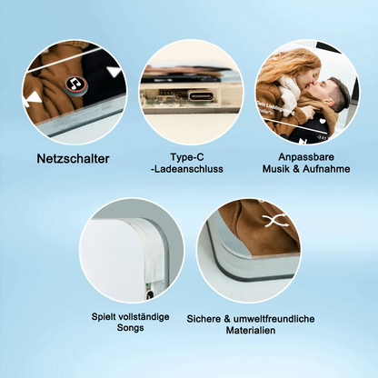 Personalisierter Foto-Musik-Kühlschrankmagnet Geschenk für Paar und Familie