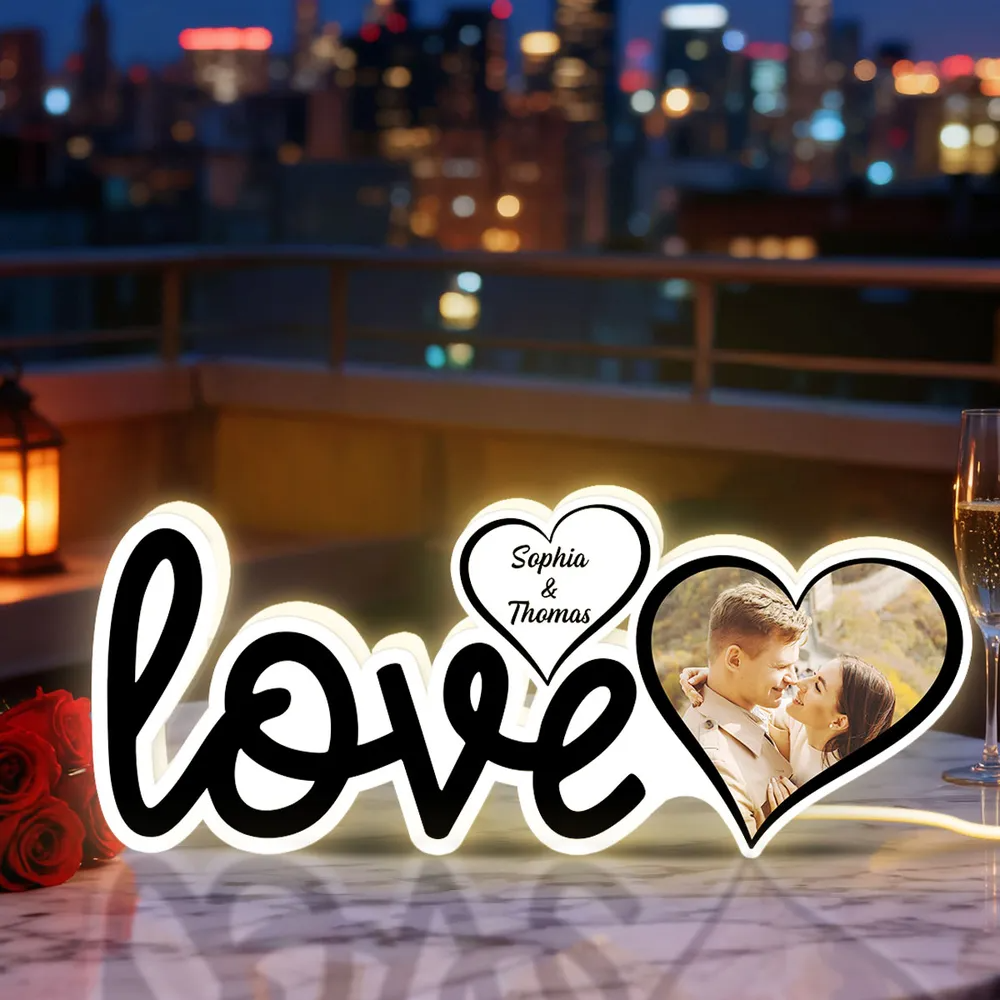 Love-Personalisierte LED-Lichtbox  mit Foto Geschenk für Paar