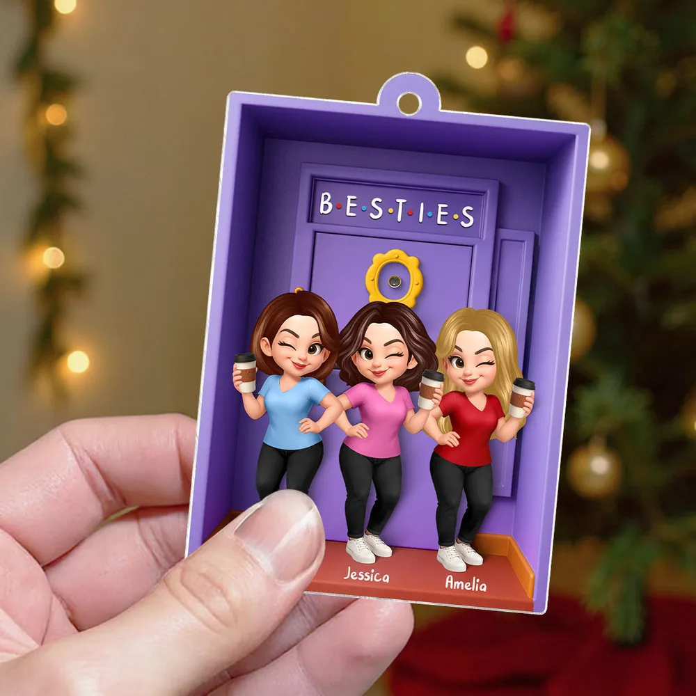 Acrylanhänger mit 2-6 Frauen Personalisierter Christbaumschmuck für Schwester und beste Freundinnen