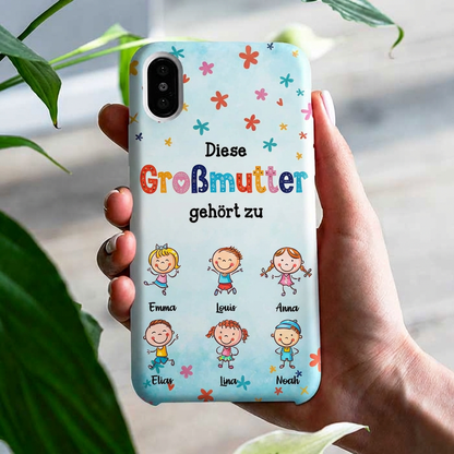 Diese...gehört zu- Blaue Silikonhandyhülle für iPhone und Samsung mit Comicfiguren Geschenk für Mama und Oma