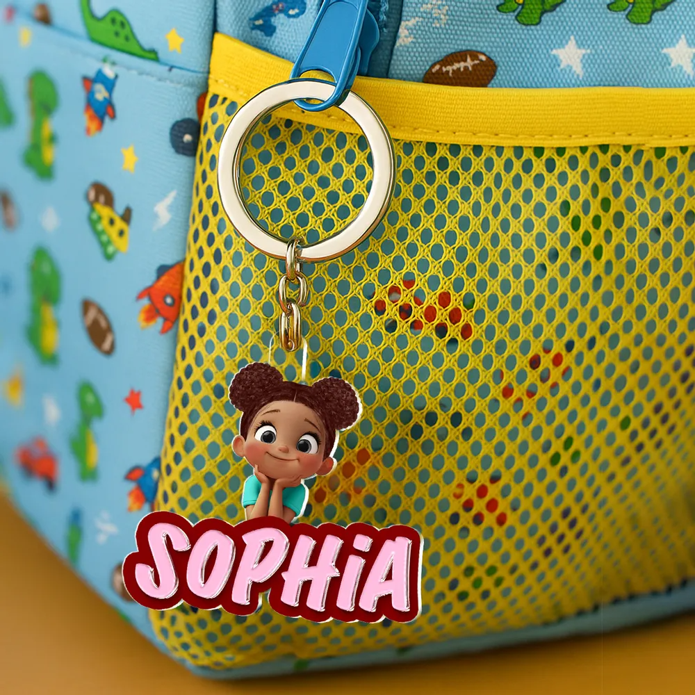 Personalisierter Acryl-Schlüsselanhänger mit Kind und Name Geschenk für Kinder und Mutter