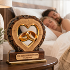 Personalisierter Holzaufsteller mit Ringen Geschenk zum Jahrestag Hochzeitsgeschenke