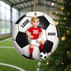Personalisierter Acrylanhänger mit Fußballkind Geschenk für Junge und Mädchen