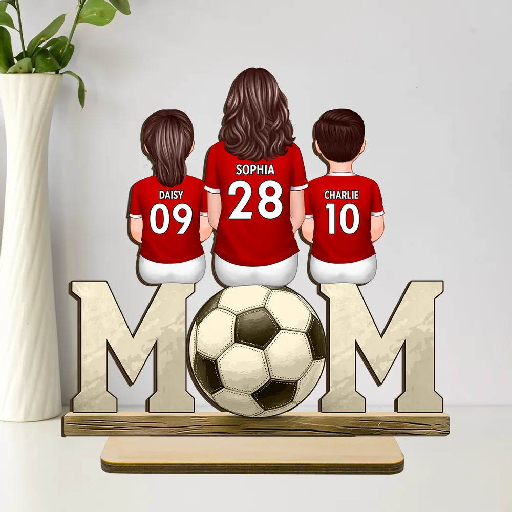 Fußballmama-Personalisierte MOM-Holztafel