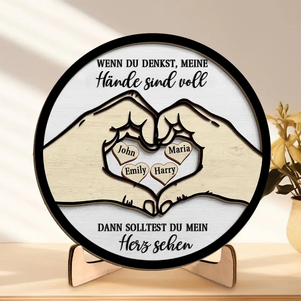 Personalisiertes Holztafel für Familie, Oma und Opa