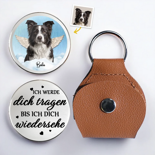 Foto-Taschenumarmung mit Engelsflügel Trauergeschenk