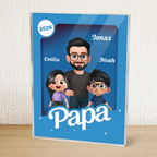 Personalisierter Acrylbock mit Papa und Kinder Geschenk für Vater und Opa