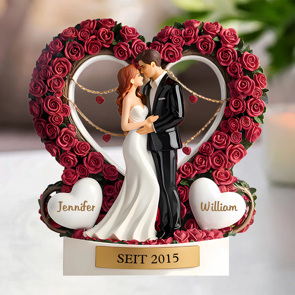 Hochzeit - Personalisierte Acryltafel mit Namen Geschenk für Ehepaar