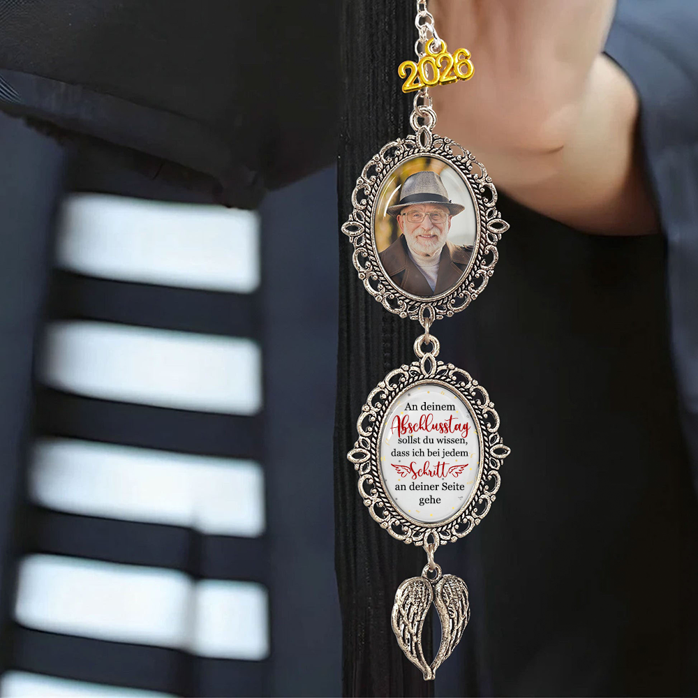 Personalisierter Abschluss-Anhänger mit Foto für die Quaste – Edelstahl Erinnerungsstück zur Graduation&nbsp;