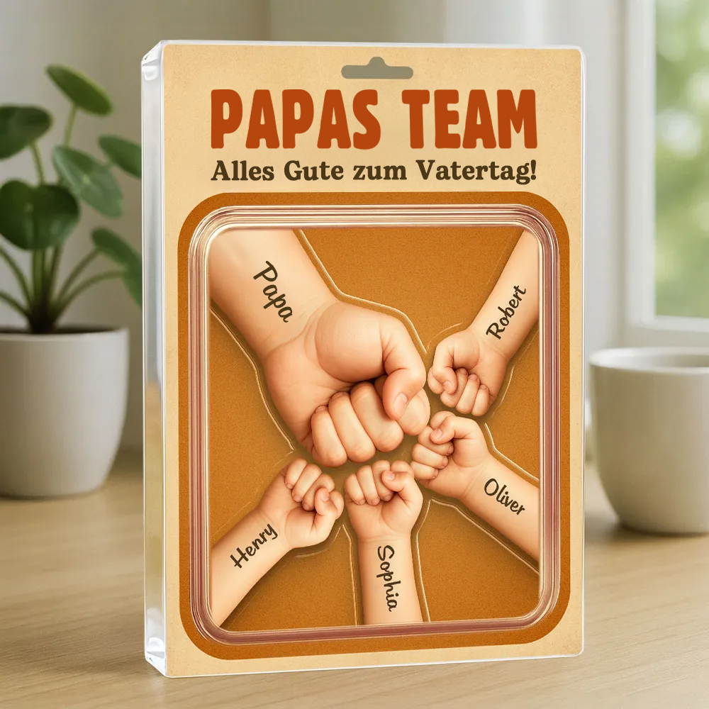Fausstoß Personalisierte Acryltafel mit Namen für Papa und Opa