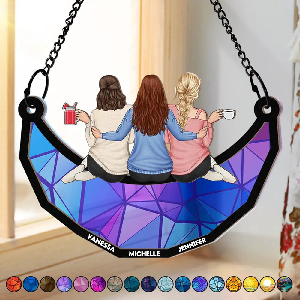 Sonnenfänger Ornament mit 2-6 Frauen personalisiert Geschenk für Schwester und Freunde