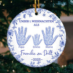 Unser 1. Weihnachten als Familie zu...Handabdruck-Ornament Christbaumschmuck mit Namen