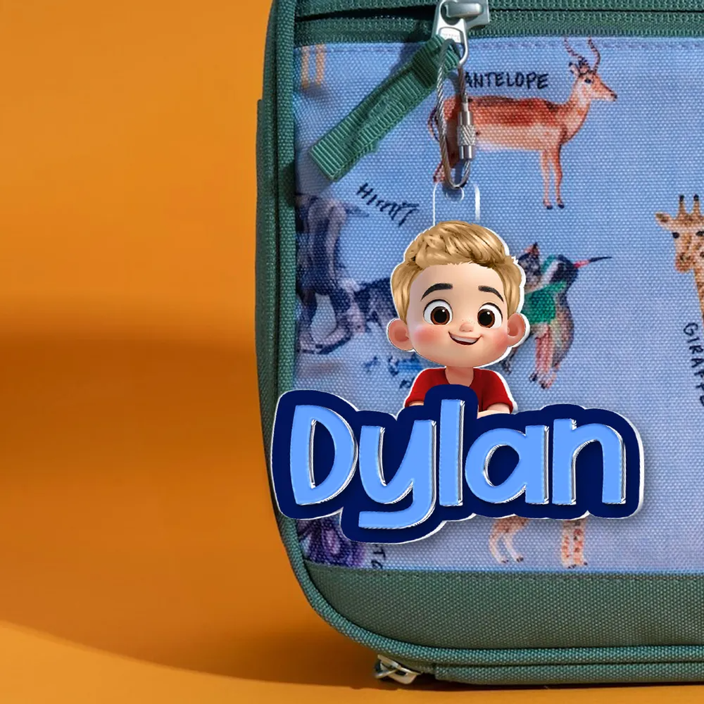 Personalisierter Acryl-Schlüsselanhänger mit Kind und Name Geschenk für Kinder und Mutter