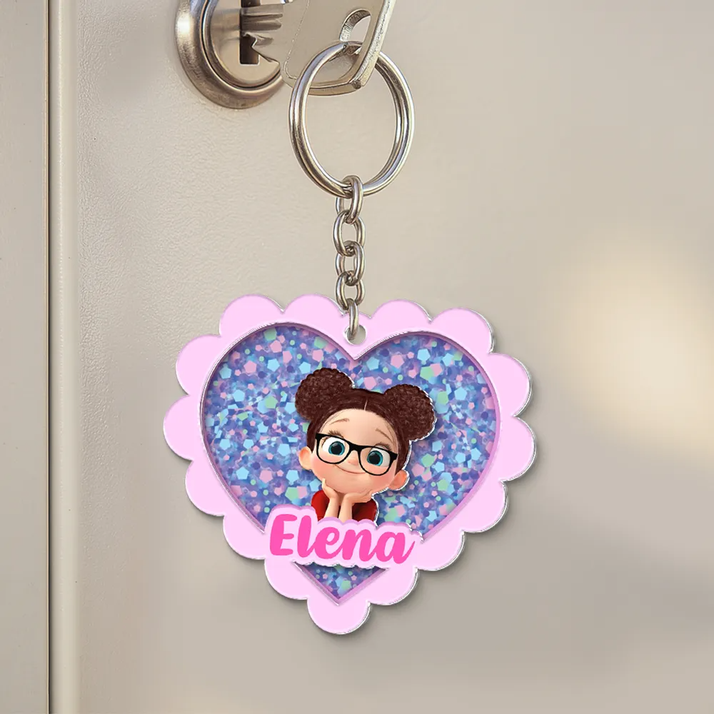 Acryl-Schlüsselanhänger mit Herz Namensschild Geschenk für Kinder