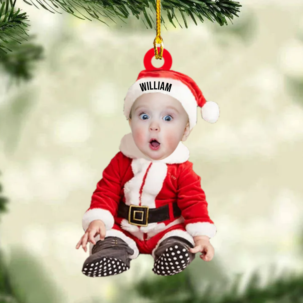 Baby Foto Weihnachtsschmuck mit Name