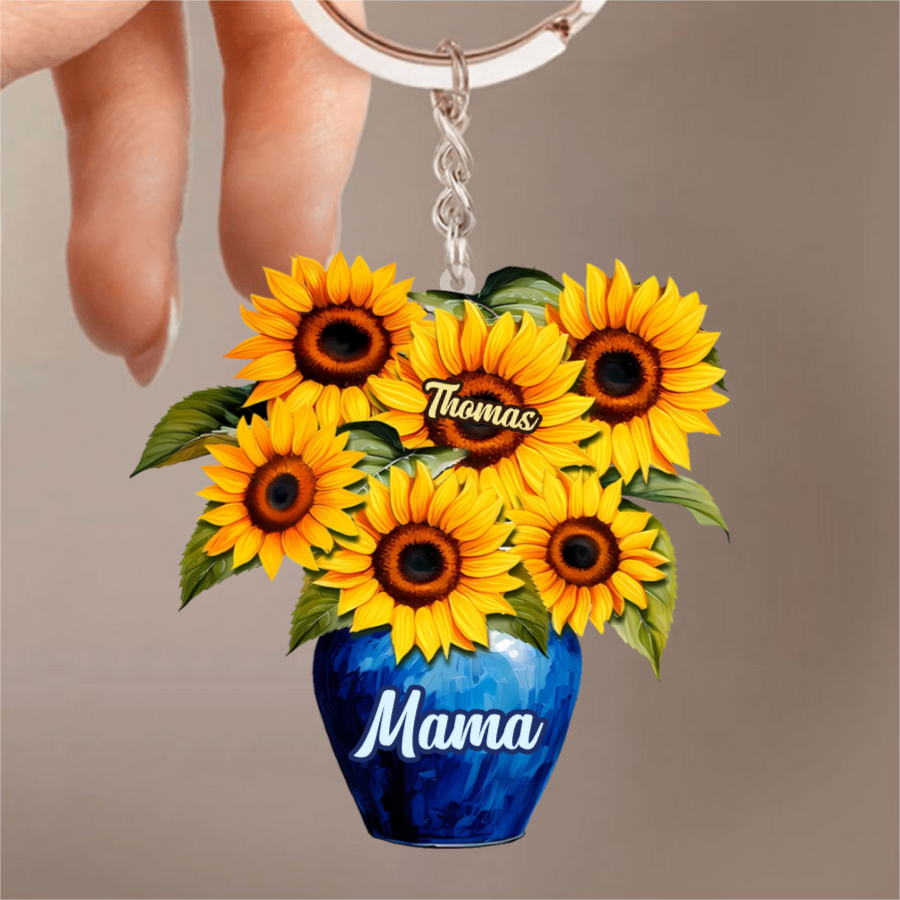 Vase-Personalisiertes Acryl-Schlüsselanhänger für Oma und Mama