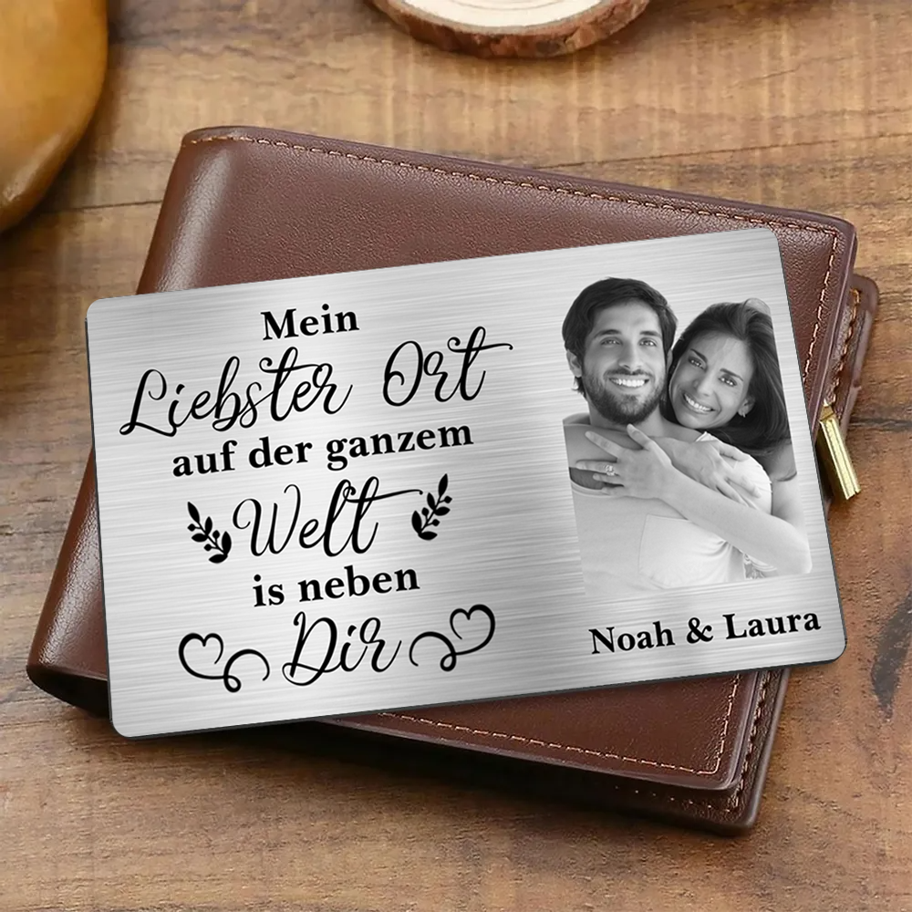 Mein Liebster Ort - Personalisierte Brieftasche-Karte mit Foto Geschenk für Paar