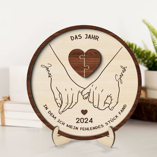 Mein Fehlendes Stück-Personalisierte Holztafel Geschenk für Paar