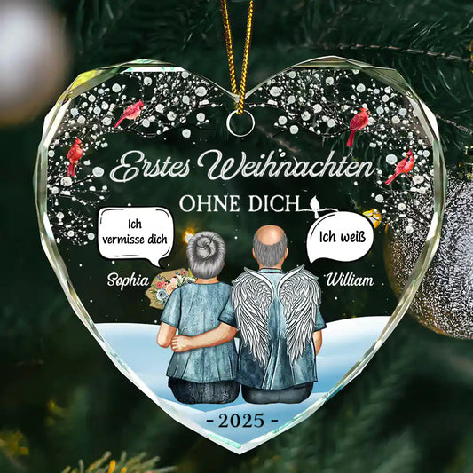 Erstes Weihnachten ohne Dich-Personalisiertes Glasornament Christbaumanhänger Trauergeschenk